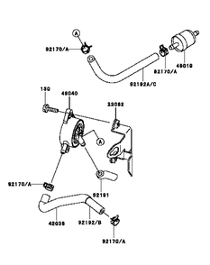 Kawasaki Fh381v-Cs23 Fuel Tank And Fuel Valve Diagram and Parts List for G1332 55AI5GMQ050-WAM Cub Cadet Lawn Mower